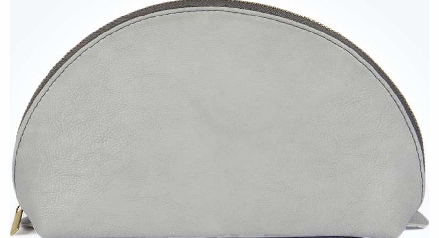 Ellie Faux Leather Make Up Wash Bag - grey