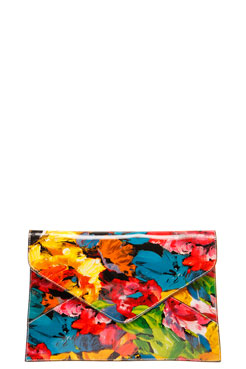 Emma Patent Floral Clutch Bag Female