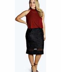 boohoo Erin Velvet Midi Skirt - black pzz98752