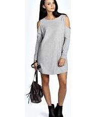 Frankie Open Shoulder Sweat Dress - grey azz21971