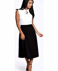 boohoo Full Circle Midi Skirt - black azz20468