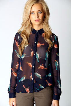 Heidi Bird Print Blouse Female