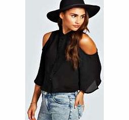 Isis Open Shoulder Flute Sleeve Collarless