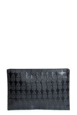 Jemma Embossed Skull and Stud Clutch Bag