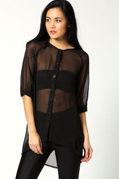 Kathy Allison Open Back Detail Chiffon Blouse