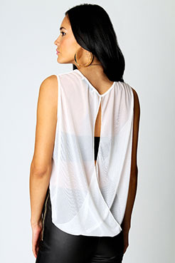 Katie Split Front Chiffon Blouse