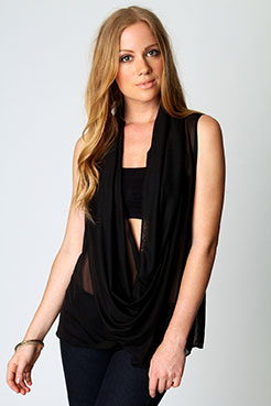 Kim Drape Neck Sleeveless Blouse Female