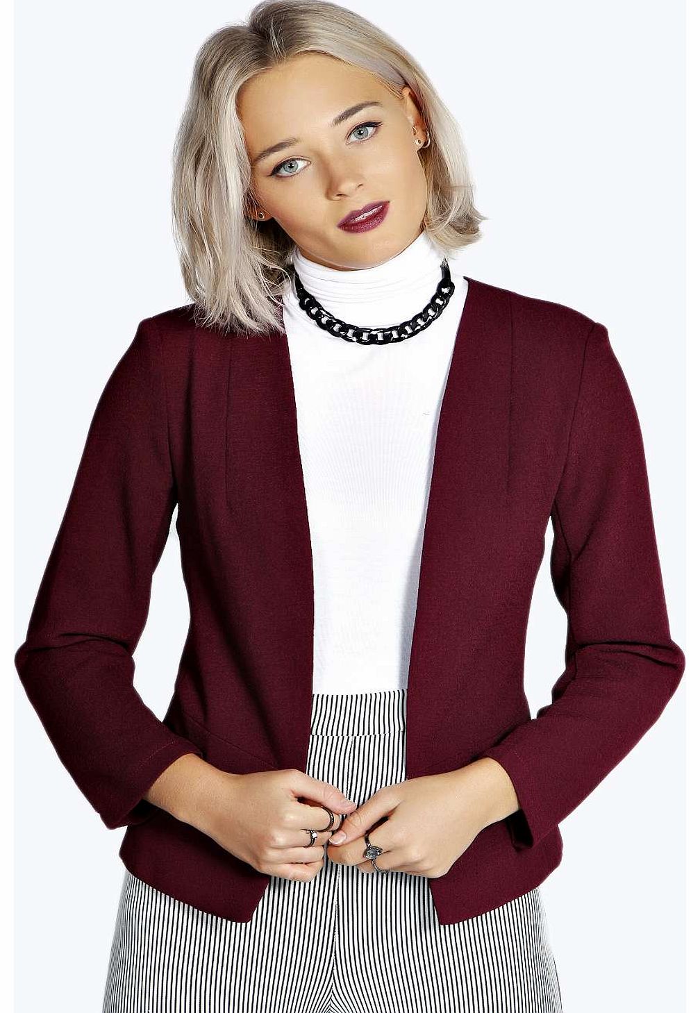 Laura Collarless Tailored Blazer - grape azz19163