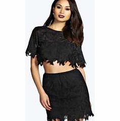 boohoo Leaf Embroidered Mini Skirt - black azz21378