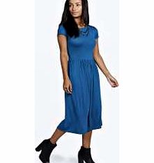 Lola Cap Sleeve Midi Skater Dress - teal azz23060