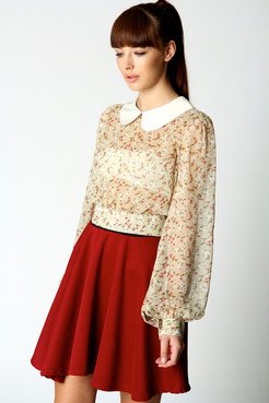 Lolita Peterpan Collar Open Back Blouse Female