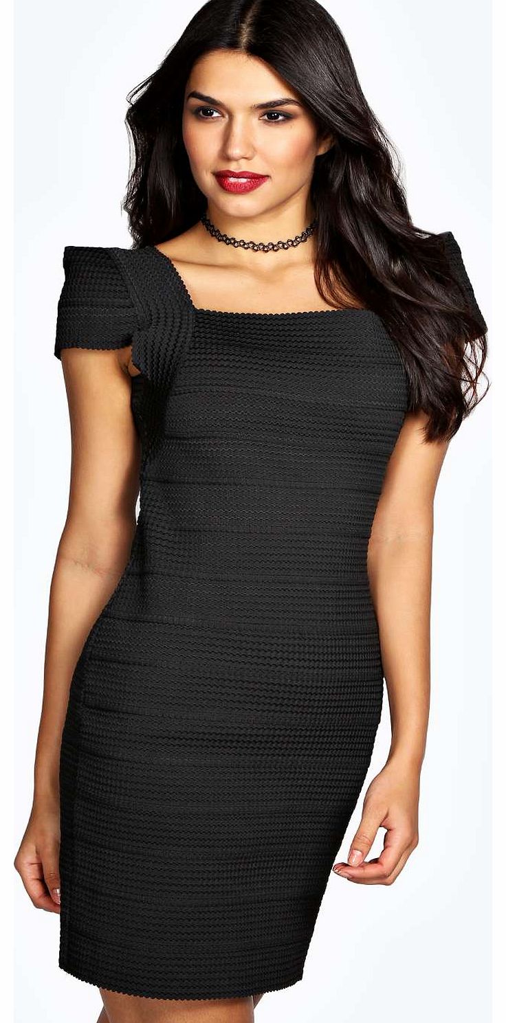 Louise Heavy Bandage Bodycon Dress - black