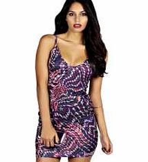 Melissa Printed Strappy Bodycon Dress - multi