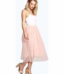 boohoo Midi Length Full Net Tutu Skirt - peach azz12777