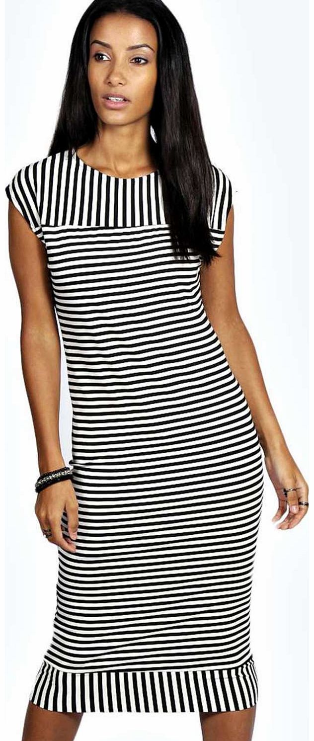 Myra Striped Midi Column Dress - multi