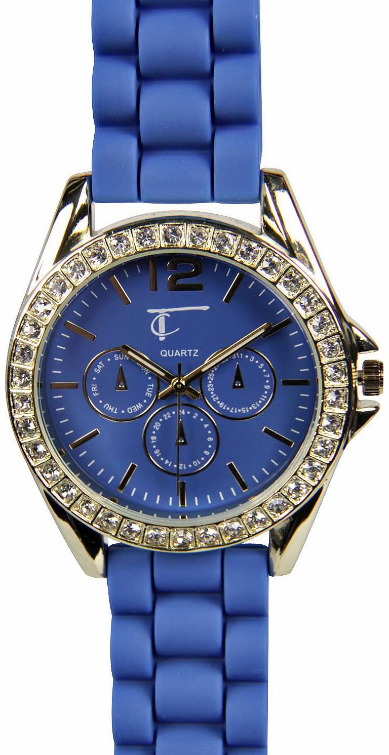 Nadya Colour Block Watch - blue azz14322