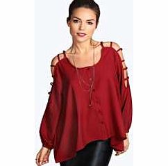 Niamh Ladder Cut Out Sleeve Button Through Shirt