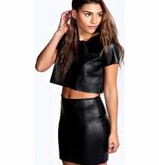 boohoo PU Mini Skirt - black azz22688