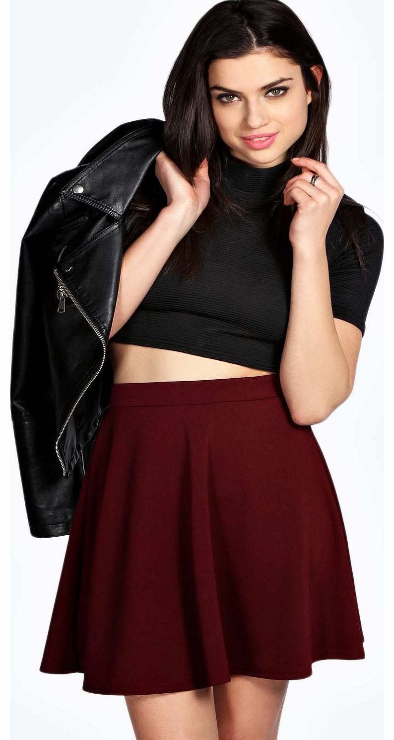 Rosie Full Circle Scuba Skater Skirt - berry