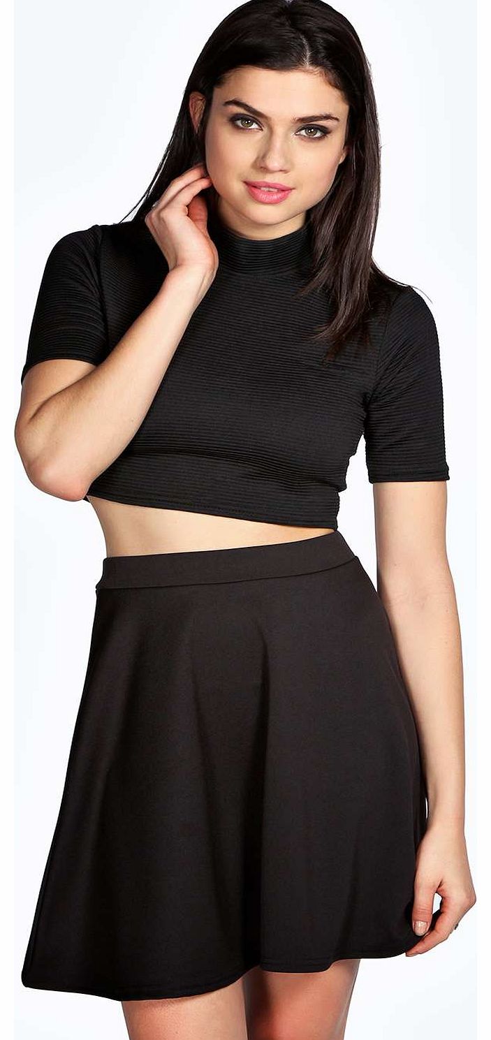 Rosie Full Circle Scuba Skater Skirt - black