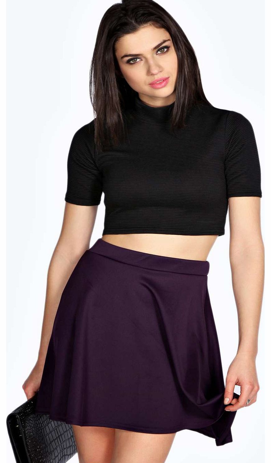 Rosie Full Circle Scuba Skater Skirt - grape