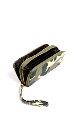 Sophie Khaki Double Zip Purse