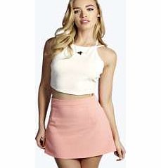 boohoo Textured Zip A Line Mini Skirt - peach azz10716