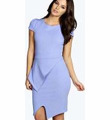 boohoo Wrap Skirt Bodycon Dress - cornflower azz22989