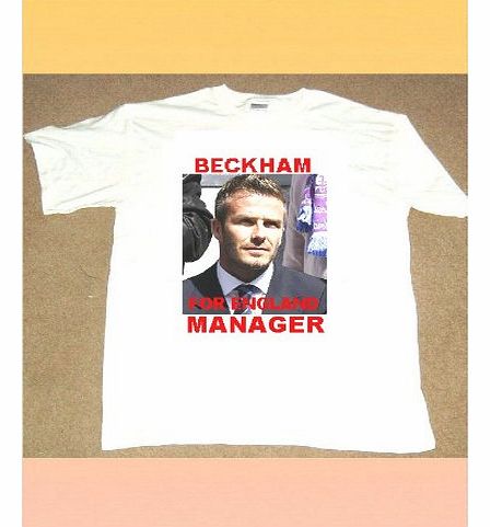 DAVID BECKHAM FOR ENGLAND MANAGER WHITE T SHIRT SIZE MEDIUM