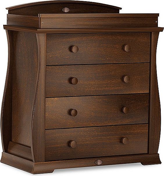 Sleigh 4 Drawer Chest Changer-English Oak