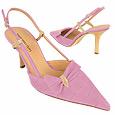 Lilac Croco-style Leather Slingback Pump Shoes