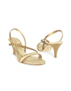 Metallic Gold Leather Slingback Sandal Evening