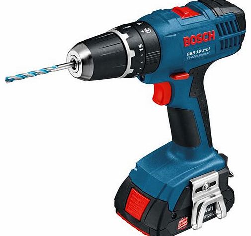 Professional GSB18-2-LI 18V Cordless Combi Drill with 2 x 1.3Ah Batteries in L-Boxx