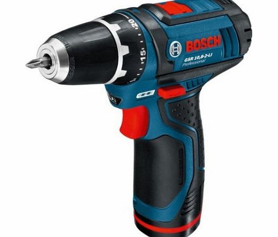 Professional GSR10.8-2-LI 10.8V Cordless Li-Ion Drill Driver with Keyless Chuck in L-Boxx with 2 x Batteries