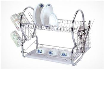 2 Tier Dish Drainer in Chrome Finish