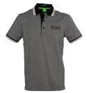 Hugo Boss Grey and Black Pique Polo Shirt (Parry