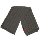 Hugo Boss Grey Ribbed Scarf (Men-Z)