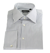 Hugo Boss White and Blue Stripe Long Sleeve