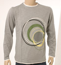 Mens Light Grey Long Sleeve Cotton T-Shirt - Black Label