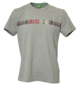 Mid Grey T-Shirt with Sewn BOSS Logo (Theo)