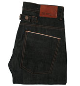 (Orange 29) Dark Blue Straight Leg Jeans -