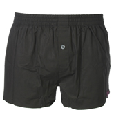 Woven Stretch Black Slim Fit Boxer Shorts