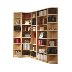 boston Real Wood Veneer Curved End Bookcase 2240