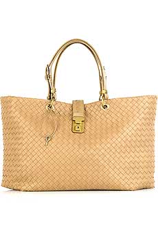 Intrecciato leather shopper