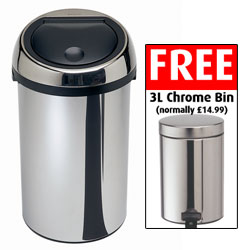 50 Litre Chrome Touch Bin