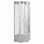 Glass Corner Display Cabinet, Silver