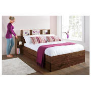 Double Storage Bed, Walnut Effect &