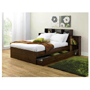 Brandon Double Storage Bed, Walnut Finish And