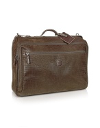 Safari - Tobacco Croco Stamped Micro-Suede Garment Bag