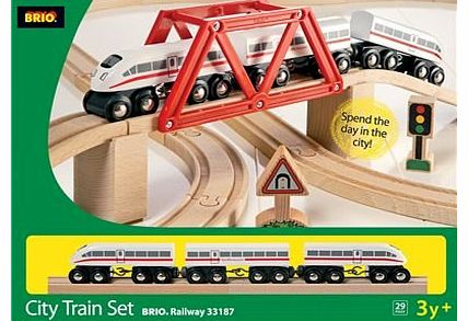 33187 Wooden City Train Set 29pc